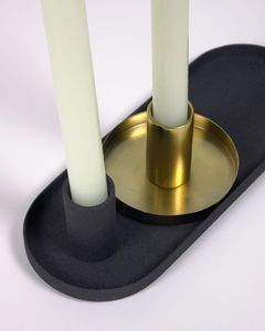 Porte-bougie doré de luxe avec plateau noir, ensemble de porte-bougie, exportateur en gros dans le monde entier - Product Image 3