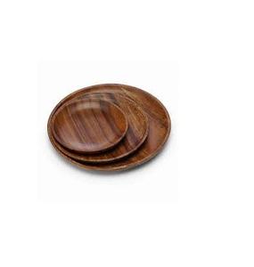Plato de madera natural para fiestas, seguridad alimentaria, aperitivos de frutas, plato de madera de bambú de alta calidad y uso en restaurantes - Product Image 1
