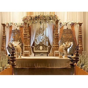 Mandapaya de Fibra de Vidrio para Ceremonia de Boda Poruwa en Sri Lanka, Mandap de Boda Moderno y Ligero, Decoración con Temas Reales de Kerala y Abu Dhabi - Product Image 1