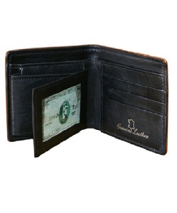 HMB-713A <b>MEN</b> BIFOLD LEATHER WALLET <b>BLACK</b> COLOR PURSE FASHION WALLETS WHOLESALE CARD HOLDERS SHEEP SKIN - Product Image 5