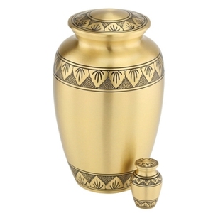 Stylish Handmade brass cremation urns round shaped printed memorial urns Metal Brass Urn <b>For</b> <b>Ashes</b> Cremation <b>Keepsake</b> - Product Image 2
