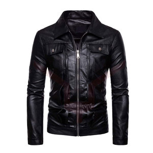 Chaqueta de cuero Pu hecha a medida para hombre, a la moda chaqueta de cuero, elegante, más nueva - Product Image 1