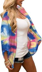 Ropa de moda para mujer, Kimono largo elegante de gasa para mujer, Kimono Tie-Dye para playa, Kimono bohemio - Product Image 2