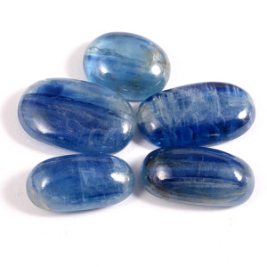 Kyanite bleu naturel, fabrication de cabochons lisses et polis, pour perles de pierres précieuses, pendentif de perte de pierres à dos plat - Product Image 6