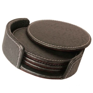 ชุดที่รองแก้วหนังชั้นดี (4ชิ้น) ที่รองแก้วพรีเมี่ยมสำหรับเครื่องดื่มแก้วไวน์และกันลื่น - Product Image 1