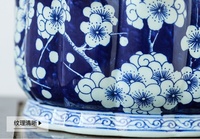 Pots de plantes décoratifs en céramique artificielle bleus et blancs en forme de fleur pour la décoration intérieure
