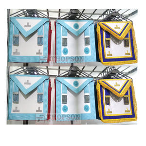 ผ้ากันเปื้อนจากหนังทำมือปักด้วยริบบิ้นปกคอเสื้อเครื่องราชกกุธภัณฑ์สำหรับบูชาเย็บปักถักร้อยปักครอสติช - Product Image 3