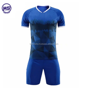 Conjunto de Camiseta de Fútbol Sublimada con Cuello en V Unisex, Estampado Geométrico, Absorbe la Humedad, Transpirable, Secado Rápido, Poliéster, Nombre del Equipo Personalizado - Product Image 3