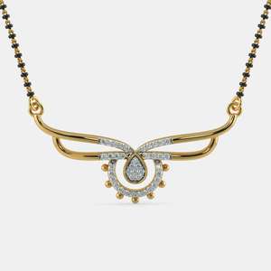 the padmaja mangalsutra with diamond and 18k gold