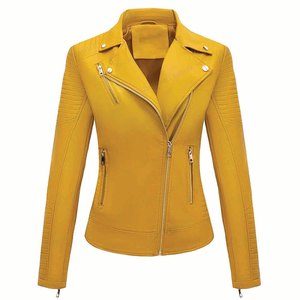 เสื้อโค้ทหนังสำหรับผู้หญิงสไตล์เกาหลี,เสื้อแจ็คเก็ตสำหรับปัดฝุ่นหนังอิตาลีคอกลมดีไซน์เกาหลีสำหรับผู้หญิง - Product Image 2