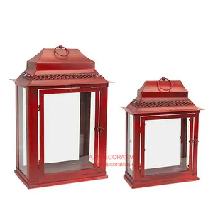 家居装饰用摩洛哥红色蜡烛灯高品质婚礼装饰户外室内手工蜡烛灯