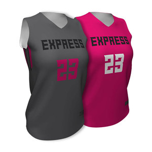 Uniforme de baloncesto personalizado OEM de poliéster, estilo estadounidense, 100% cosido, de alta calidad, reversible, para mujer. - Product Image 1