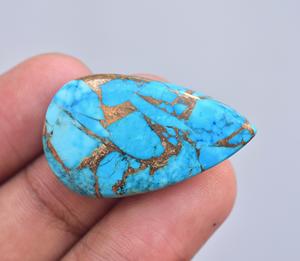 Turquesa Mohave de Arizona, Cabujón de Cobre Azul, Gema al por Mayor de Alta Calidad, Tamaño 30-50mm para Decoración de Grillz Dentales - Product Image 4