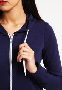 เสื้อกันหนาวมีฮู้ดสำหรับผู้หญิง,สไตล์ใหม่แบบรูดง่ายมีฮู้ดสำหรับผู้หญิง - Product Image 3