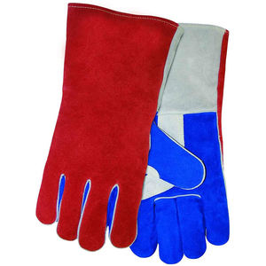 ถุงมือเชื่อมหนังวัวแท้สำหรับผู้ชายและผู้หญิง แฟชั่นปี 2025  ถุงมือเชื่อมกันลื่นหนังแท้ PU แบบกำหนดเองได้  สำหรับทุกเพศ - Product Image 1