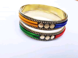 Handmade Designer Metal Diamond Bracelets & <b>Bangles</b> <b>Set</b> Custom Metal <b>Bangles</b> - Product Image 4