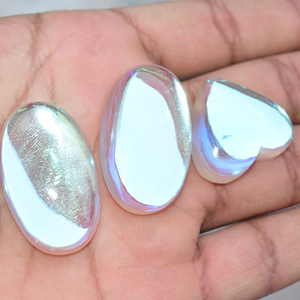 Pierres précieuses scintillantes en verre Mystic arc-en-ciel, pierre précieuse ample, Rare! Cabochon de pierres précieuses en verre Mystic, pierre précieuse multi-flash, pour bijoux - Product Image 1