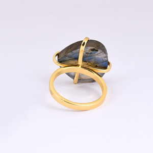 Bagues en pierre précieuse plaquée or, Labradorite magnifique, prix en gros - Product Image 6