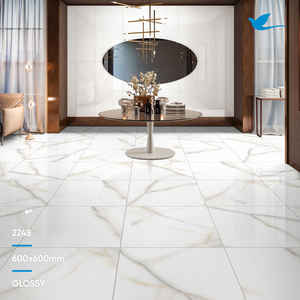 Carrelage rustique blanc 600x600 gris clair aspect ciment antidérapant pour cuisine d'hôtel mur intérieur acide durable mur intérieur - Product Image 2