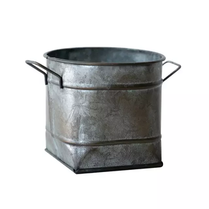 Antique Galvanized Metal Farmhouse Table <b>Vase</b> Functional <b>Floor</b> <b>Vase</b> - Product Image 5