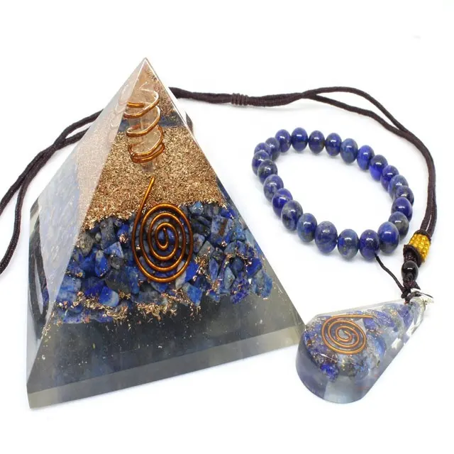 lapis lazuli set orgone pyramid bracelet orgone pendant