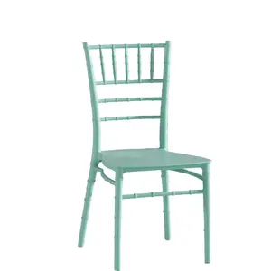 Groothandel goedkope goede kwaliteit PP chiavaristoel tiffany bamboe stoel plastic blauw party verhuur stoel voor wedding