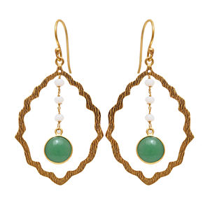 Boucles d'oreilles pendantes en argent sterling 925 à la mode de Casa De Plata Véritable pierre de lune en apatite verte pour les mariages et les fêtes - Product Image 1