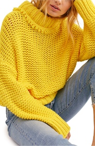 Autumn Winter Women's New Fashion Thick Long Sleeve Solid Color Loose Casual Knit Sweater High Quality Lace Top Plus Embroidery - Product Image 3