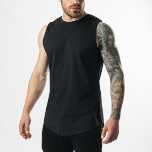 Camiseta sin Mangas para Hombre, Informal, Deportiva, de Verano, 100% Algodón, con Logotipo Personalizado, Precio al por Mayor, Color Sólido, Cuello Redondo - Product Image 1