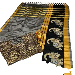 Лучшее качество богатый хлопок ткань индийский и Бангладеш стиль индийский стиль ежедневное использование низкая цена сари коллекция
