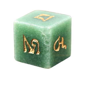 Cubo de dados de piedra d6, Gema natural de Aventurina verde, Cubo de piedra grabada de cristal, juego de piedra tibetana para rezar - Product Image 3
