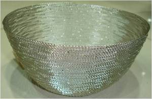 ชามทรงกลมตาข่ายแบบมีสายทำจากเหล็กหรูหราทันสมัยพร้อมเคลือบนิกเกิลสำหรับใช้ในบ้านและห้องครัวปาร์ตี้งานแต่งงาน - Product Image 3