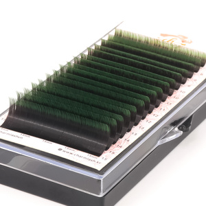 Lagee — extensions de cils colorées 2 tons, faux-cils verts et ombrés colorés du vietnam, floraison rapide, boîte d'emballage, cils vegan - Product Image 1