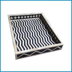 Indian Handmade Natural Bone Inlay <b>Tray</b> Eco-Friendly Dishwasher Safe Commercial Grade Restaurant Use Table <b>Serving</b> <b>Trays</b> Hot - Product Image 5