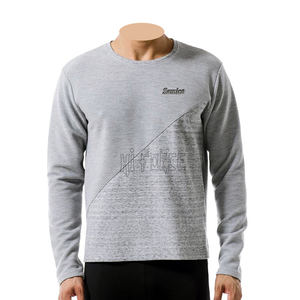 เสื้อสเวตเตอร์คอกลมของผู้ชาย,เสื้อฮู้ดคอกลมสีพื้นพิมพ์ลายโลโก้ได้ตามต้องการ - Product Image 4