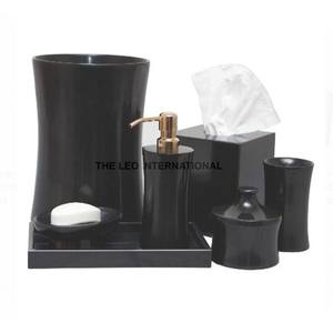 Ensemble de salle de bain en acier inoxydable de luxe, accessoires faits à la main en acier inoxydable moulé pour la maison : seau, distributeur de savon, boîte à mouchoirs - Product Image 5