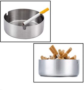 king International Manufacturer Round Ashtray 430 Stainless Steel <b>Cigarette</b> Ash Tray Windproof Ashtray with Lid Desktop - Product Image 4