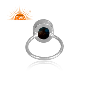 Corte Oval Natural de cobre púrpura Oyster de piedras preciosas de color turquesa martillado banda de Plata de Ley 925 anillo de mayorista de joyas - Product Image 4