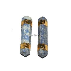 Sodalite Pencil Point Electroplated Pendant - Product Image 1