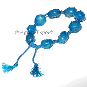 <b>Healing</b> Gemstone Blue Crystal and Rhinestone Tumbled Silver/Gold Plated Classic Unisex <b>Bracelets</b> - Product Image 1