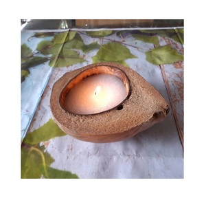 UNIQUE <b>COCONUT</b> <b>CANDLE</b>/ HALF - LEFT <b>COCONUT</b> <b>CANDLE</b> BASE FROM VIETNAM - Product Image 3