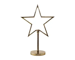 Lüks dekorasyon alüminyum bronz altın dekoratif masa yıldız şamdan mumluk standı Metal zanaat ev dekor için