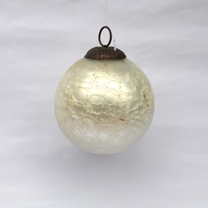 Adorno Navideño de Cristal Craquelado Blanco para Árbol de Navidad, Brillante |   Decoración Festiva para el Hogar, Fiestas, Compradores al por Mayor - Product Image 1