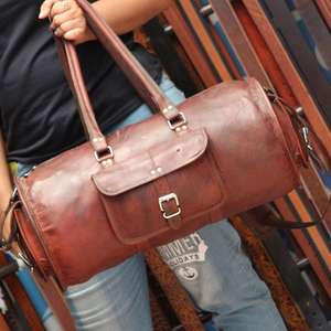 Haute qualité Vintage cuir de chèvre véritable Transit sacs de nuit de luxe à la main en cuir véritable 24 pouces grands bagages sacs de voyage - Product Image 1