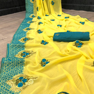 Attrayant Festival Porter Banaras Soie Saree avec Bangalori Soie Blouse Les Femmes Indiennes Porter Sari Bas Prix En Gros Surat Apparelgarment - Product Image 1