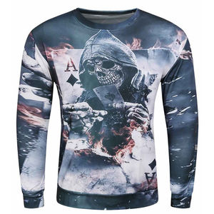 Sweat-shirt imprimé à sublimation personnalisée Taille américaine 100% Polyester Sweatshirts en coton à sublimation unie pour hommes - Product Image 4