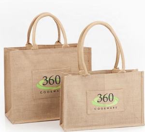 Vente en gros de sac fourre-tout écologique en jute grand chanvre naturel réutilisable et recyclé personnalisable avec logo pour le shopping - Product Image 3