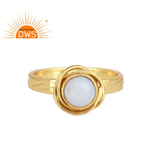 Bleu Dentelle Agate Pierre Précieuse Anneau À La Main Bague Femme Bijoux Plaqué Or 925 Argent À La Mode Brillant Cocktail Anneau Constellation 1 Pc - Product Image 2