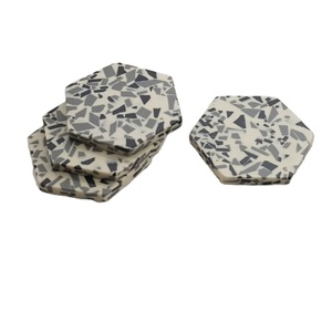 หินขัดหกเหลี่ยมหกเหลี่ยมเป็นมิตรกับสิ่งแวดล้อม,ดีไซน์ใหม่เรซินและหินกรวดชุด4ชิ้น - Product Image 1
