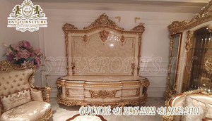 Sofá de Salón de Estilo Clásico Tallado a Mano, Muebles de Salón de Lujo Tallados a Mano en Madera, Sofá de Salón Dorado de Estilo Real - Product Image 2